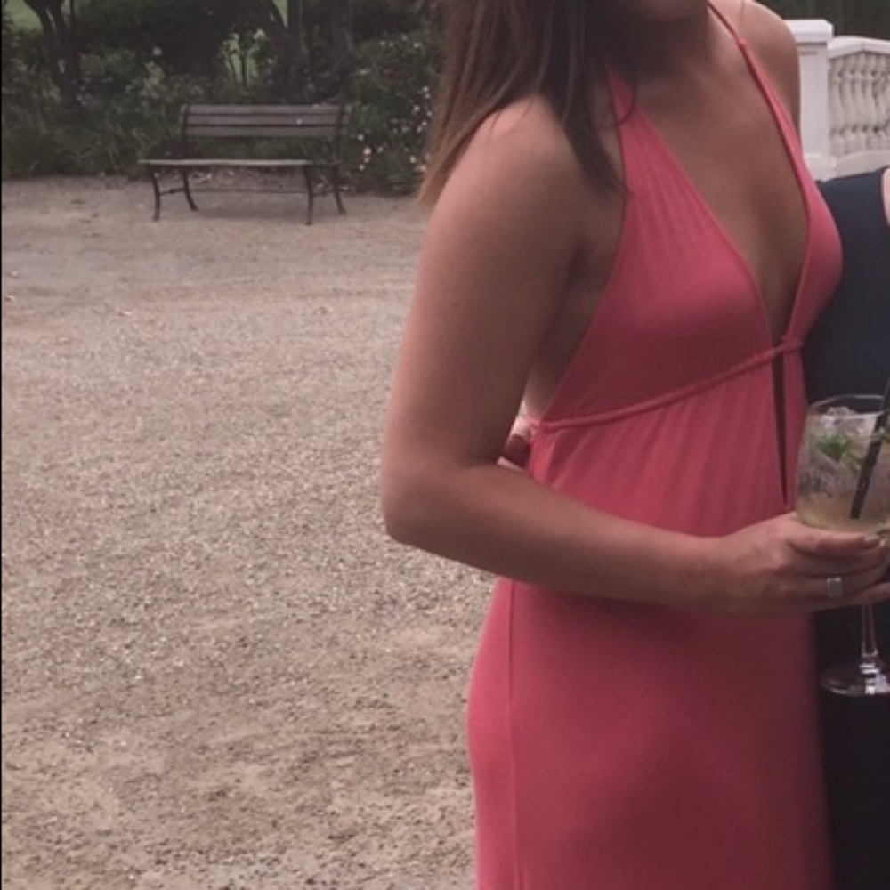 CLAYTON LOW CUT MAXI HALTER DRESS